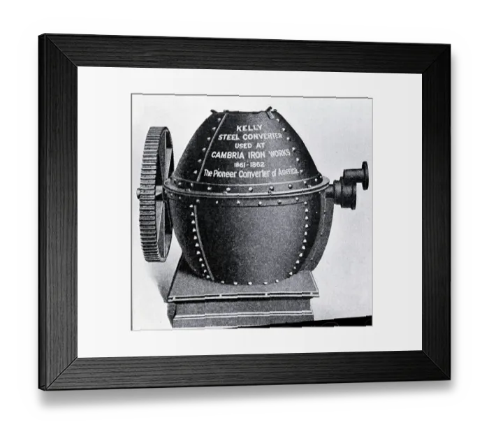 Framed Print : First Pneumatic Steel Converter; Illust Framed Print : First Pneumatic Steel Converter; Illust