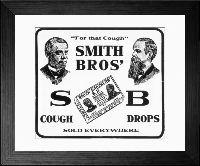 Framed Print : Ad For Smith Brothers Cough Drops Framed Print : Ad For Smith Brothers Cough Drops