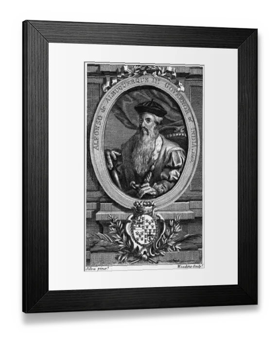 Framed Print : Alfonso De Albuquerque Engraved Portrait Framed Print : Alfonso De Albuquerque Engraved Portrait