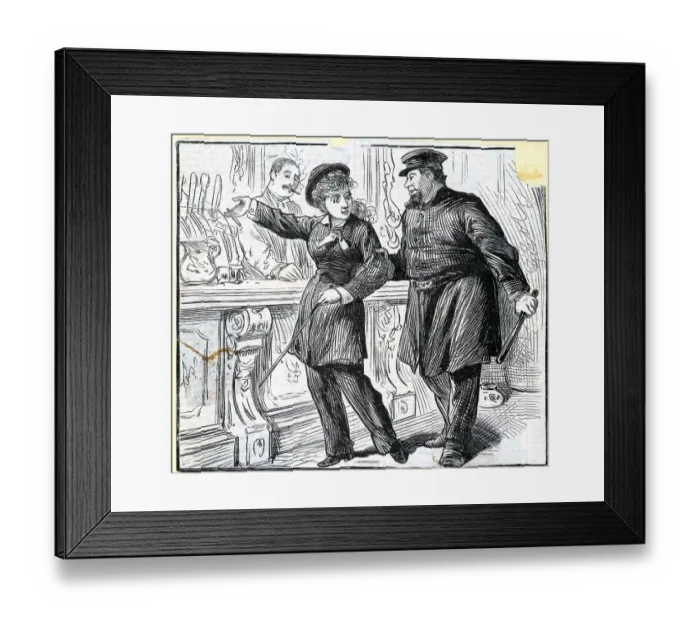 Framed Print : Woman Arrested For Wearing Men Clothing Framed Print : Woman Arrested For Wearing Men Clothing