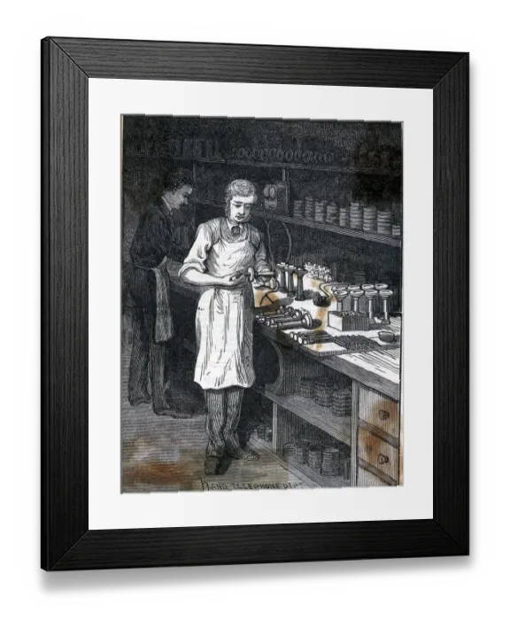 Framed Print : Checking Telephone Receivers Framed Print : Checking Telephone Receivers