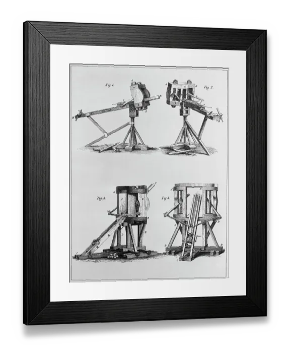 Framed Print : View Of Various Roman Catapults Framed Print : View Of Various Roman Catapults