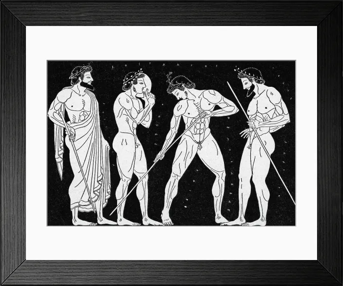 Framed Print : Illustration of Ancient Greek Athletes Framed Print : Illustration of Ancient Greek Athletes