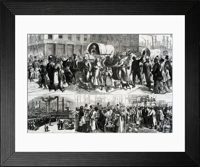 Framed Print : Illust. Of African Am. Leaving La And Ms Framed Print : Illust. Of African Am. Leaving La And Ms