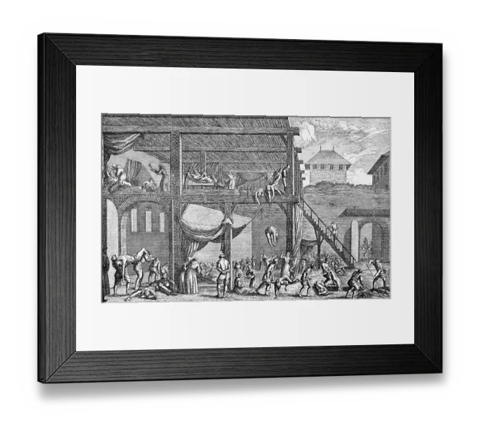 Framed Print : Engraving of a 17th-Century Plague Hospital in Vienna Framed Print : Engraving of a 17th-Century Plague Hospital in Vienna