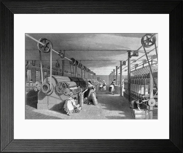 Framed Print : Print Depicting Workers at a Textile Factory Framed Print : Print Depicting Workers at a Textile Factory