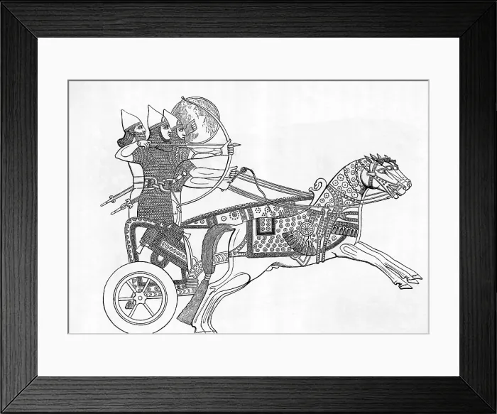 Framed Print : Assyrian Warriors In Chariot; Bow / Arrow Framed Print : Assyrian Warriors In Chariot; Bow / Arrow