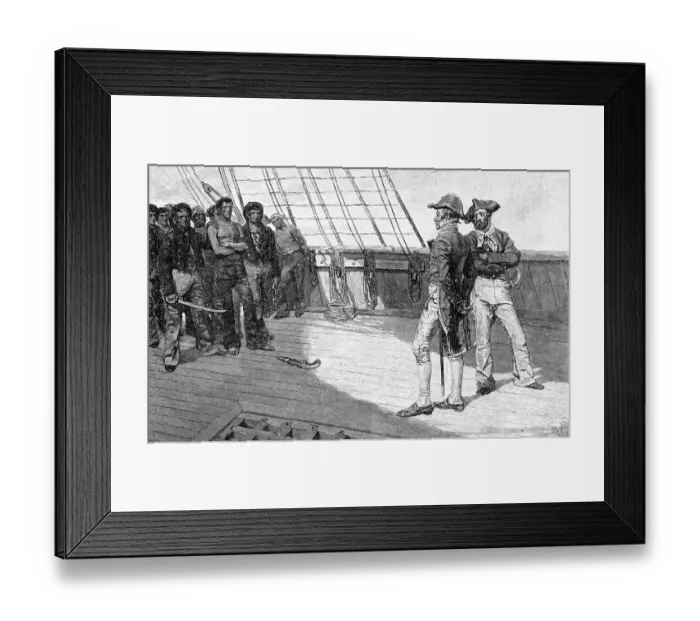 Framed Print : Engraving of the Impressment of American Sailors by English Naval Officers