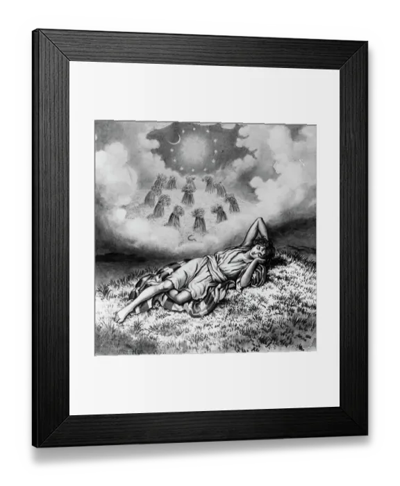 Framed Print : Joseph Lying In Field Dreaming Framed Print : Joseph Lying In Field Dreaming