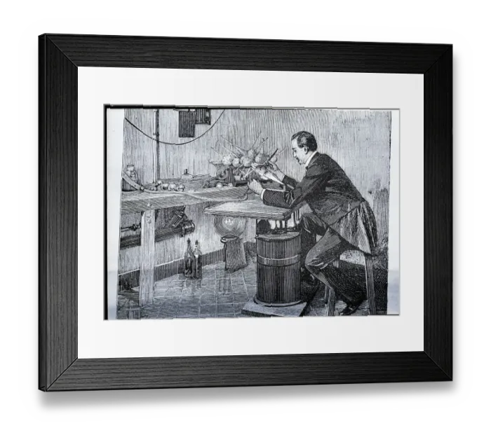 Framed Print : Engraving Of Seguy In Laboratory