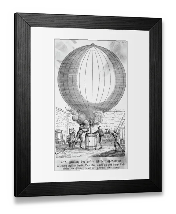 Framed Print : Filling Hydrogen Balloon In Paris Framed Print : Filling Hydrogen Balloon In Paris