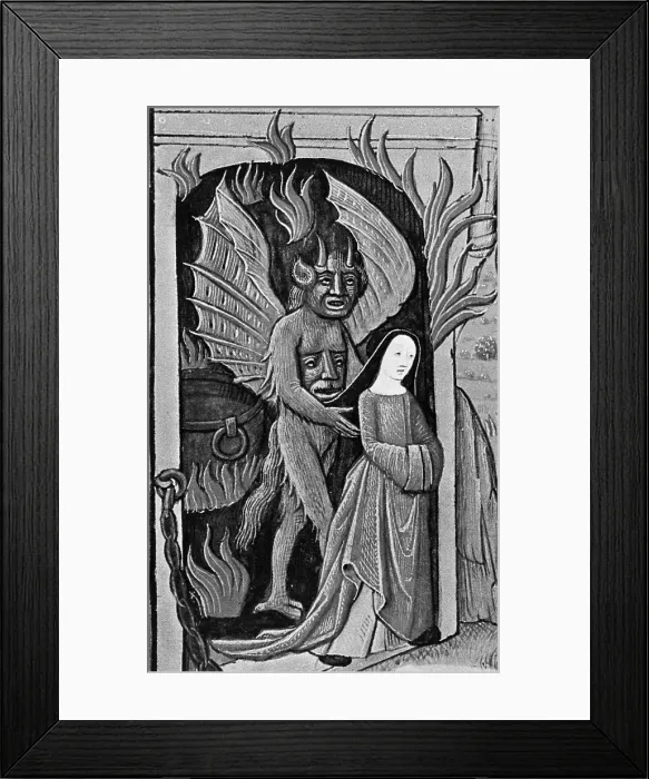 Framed Print : Illuminated Image Of Two-Faced Devil Framed Print : Illuminated Image Of Two-Faced Devil