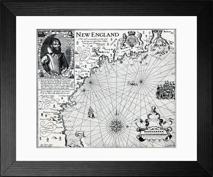 Framed Print : Map Of New England From Smiths History