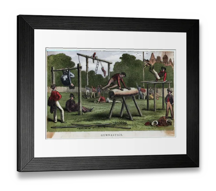 Framed Print : Youths Playing On Outdoor Gym Equipment Framed Print : Youths Playing On Outdoor Gym Equipment