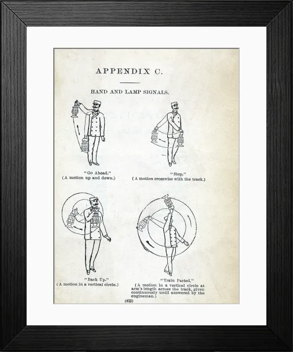 Framed Print : Illustration Of Hand And Lamp Signals Framed Print : Illustration Of Hand And Lamp Signals