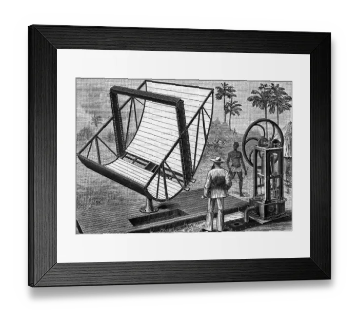 Framed Print : John Ericsson'S Solar Engine;Illust Framed Print : John Ericsson'S Solar Engine;Illust