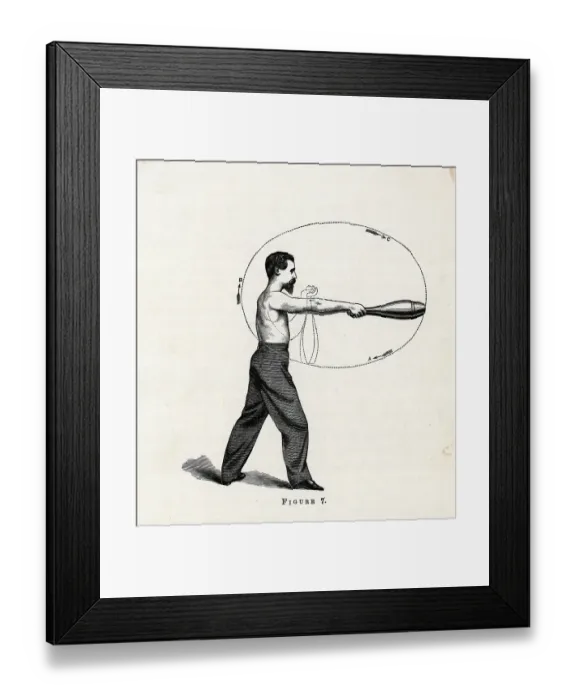 Framed Print : Man Exercising W / Indian Clubs (Illus.) Framed Print : Man Exercising W / Indian Clubs (Illus.)