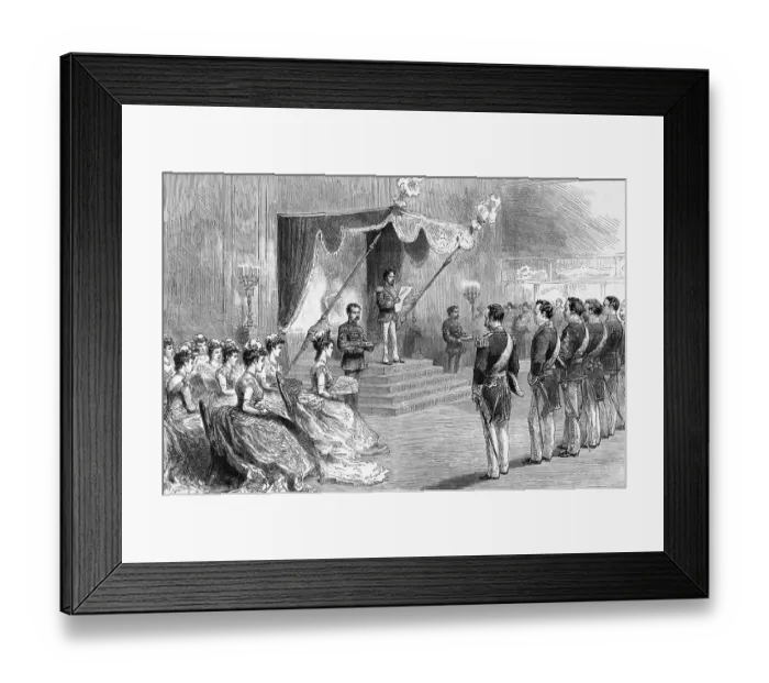 Framed Print : Print Depicting Emperor Mutsuhito Promulgating the New Constitution Framed Print : Print Depicting Emperor Mutsuhito Promulgating the New Constitution