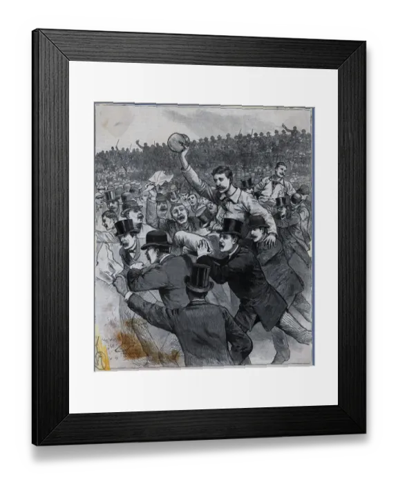 Framed Print : Illus. Of Fans Carrying Baseball Players Framed Print : Illus. Of Fans Carrying Baseball Players