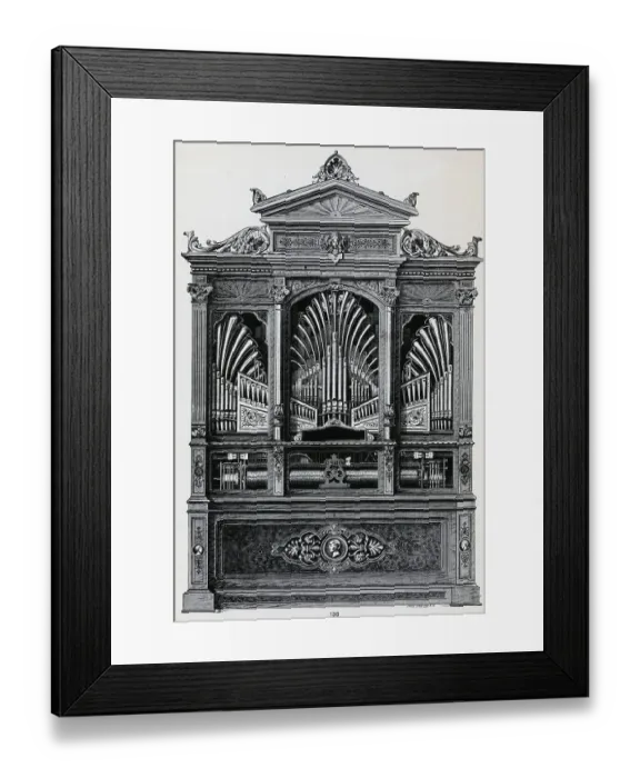 Framed Print : Engraving Of A Mechanical Organ Framed Print : Engraving Of A Mechanical Organ