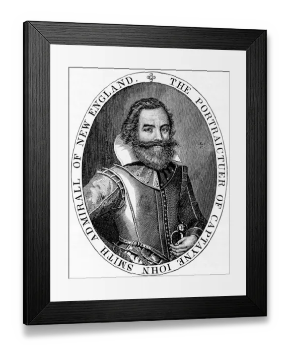 Framed Print : Captain John Smith Map Of New England Framed Print : Captain John Smith Map Of New England