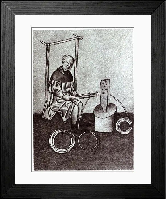 Framed Print : Illustration Of Wiremaker At Work