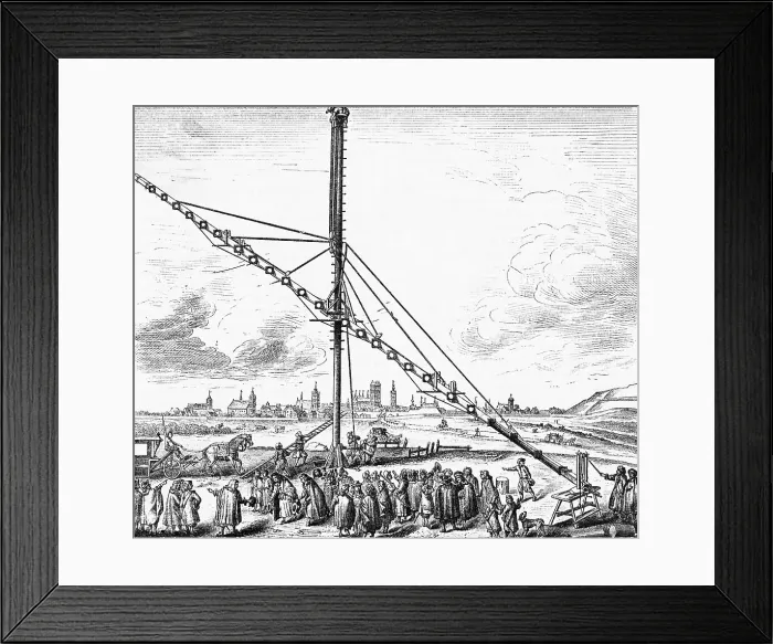 Framed Print : Engraving of Telescope Designed by Johannes Hevelius Framed Print : Engraving of Telescope Designed by Johannes Hevelius