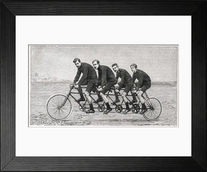 Framed Print : Quadruple-Seat Bicycle Popular In France Framed Print : Quadruple-Seat Bicycle Popular In France