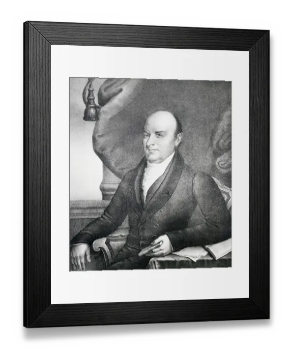 Framed Print : President John Quincy Adams; Lithograph
