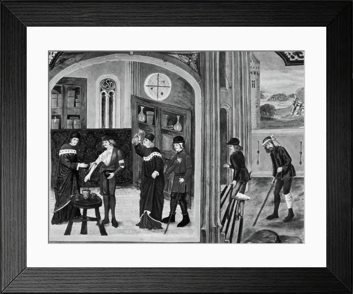 Framed Print : Painting of Medieval Doctor's Office