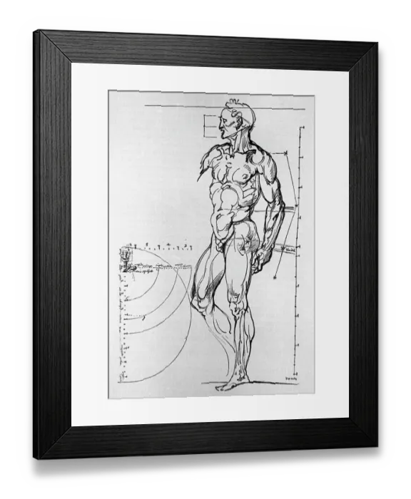 Framed Print : Sketch of human proportion by Michelangelo Buonarroti Framed Print : Sketch of human proportion by Michelangelo Buonarroti