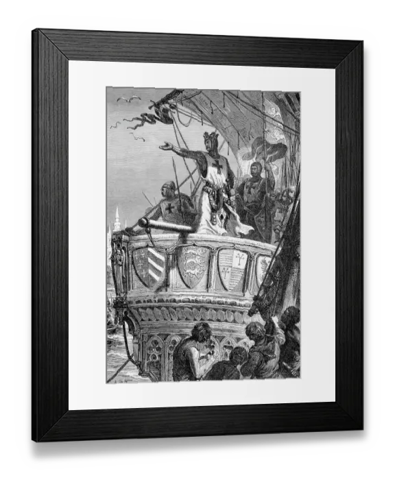 Framed Print : King Richard I On Ship Framed Print : King Richard I On Ship
