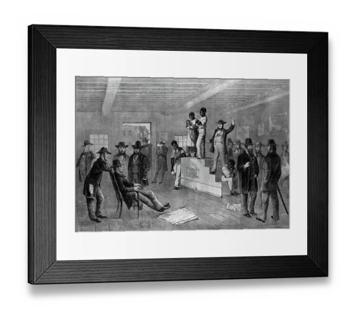 Framed Print : A Slave Auction in Virginia Illustration