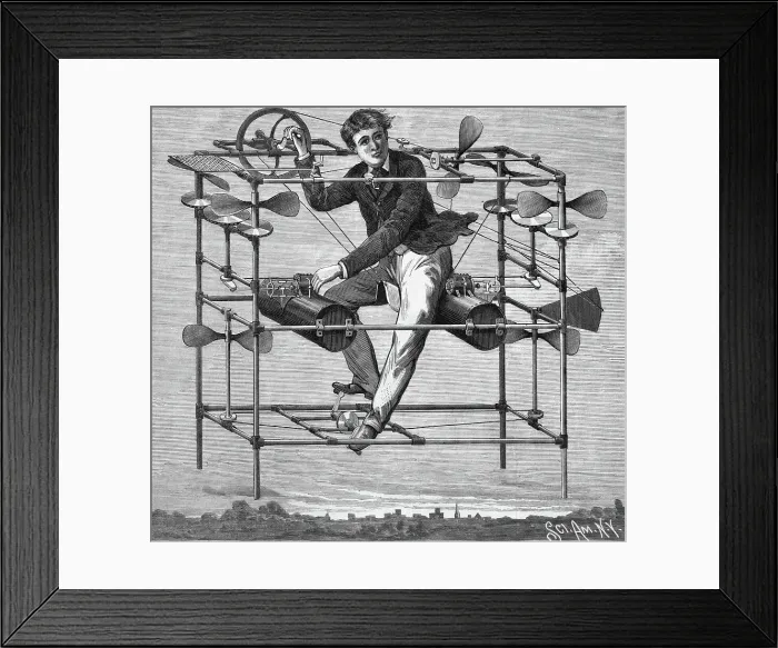 Framed Print : Magazine Illustration of an Aerial Machine Designed by Dr. W.O. Ayres Framed Print : Magazine Illustration of an Aerial Machine Designed by Dr. W.O. Ayres