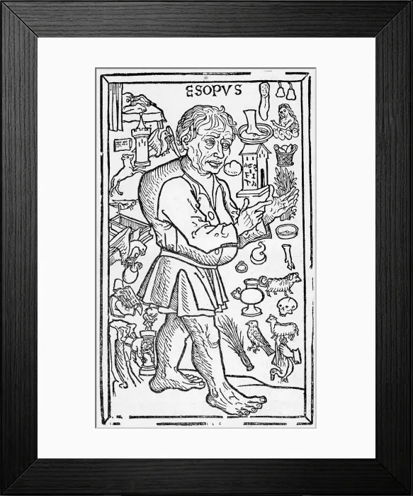 Framed Print : Illustration Of Aesop Framed Print : Illustration Of Aesop