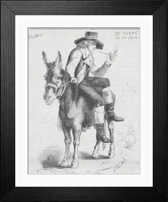 Framed Print : Friedrich Schiller Riding Donkey Framed Print : Friedrich Schiller Riding Donkey