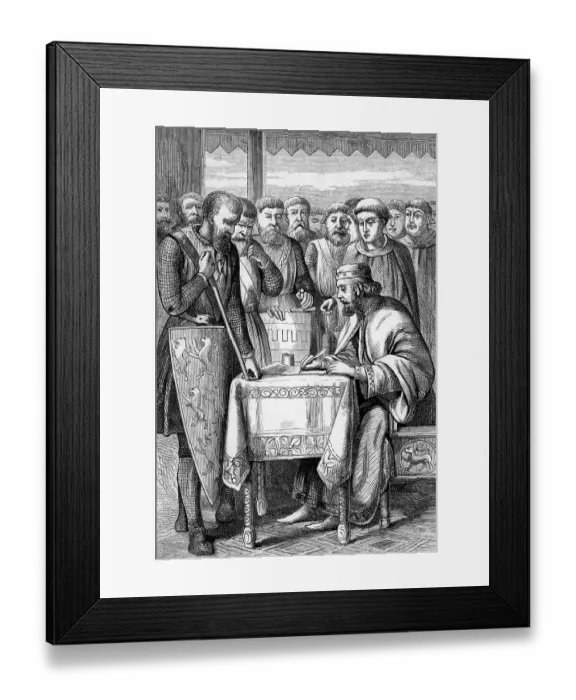 Framed Print : Illustration of King John Signing the Magna Carta Framed Print : Illustration of King John Signing the Magna Carta