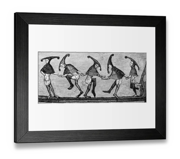 Framed Print : Engraving of an English Troupe Doing a Morris Dance Framed Print : Engraving of an English Troupe Doing a Morris Dance