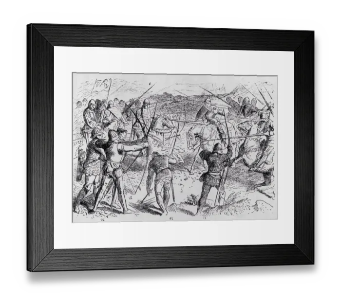Framed Print : Illustration of the Battle of Crecy Framed Print : Illustration of the Battle of Crecy