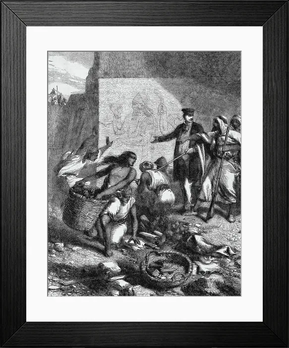 Framed Print : Archaelologist Displaying Artifact Framed Print : Archaelologist Displaying Artifact