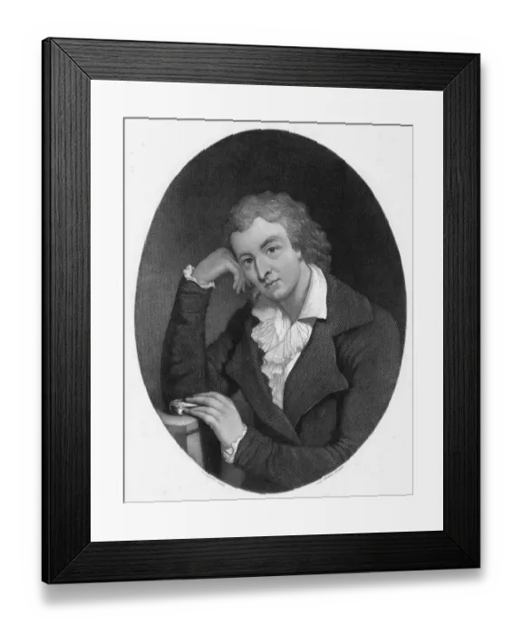 Framed Print : Illustration of Poet Friedrich Schiller in Thoughtful Pose Framed Print : Illustration of Poet Friedrich Schiller in Thoughtful Pose