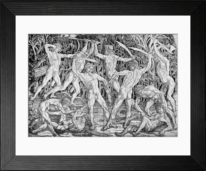 Framed Print : Battle of the Ten Naked Men by Antonio del Pollaiolo Framed Print : Battle of the Ten Naked Men by Antonio del Pollaiolo