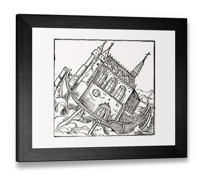 Framed Print : The Troubled Church In Discontented Sea Framed Print : The Troubled Church In Discontented Sea
