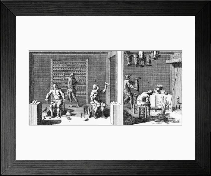 Framed Print : Illustration Of Shoemaker'S Workshop Framed Print : Illustration Of Shoemaker'S Workshop