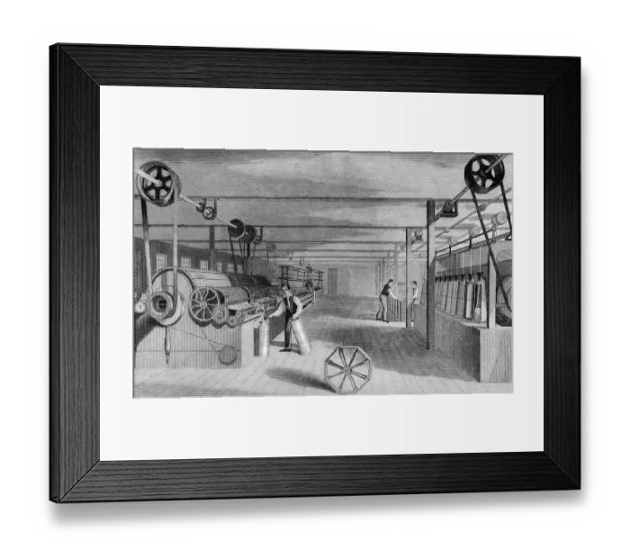 Framed Print : Cotton Mill Processing Cotton Framed Print : Cotton Mill Processing Cotton
