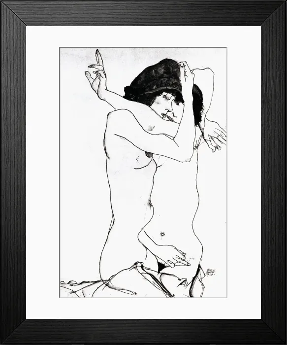 Framed Print : Girlfriends by Egon Schiele Framed Print : Girlfriends by Egon Schiele