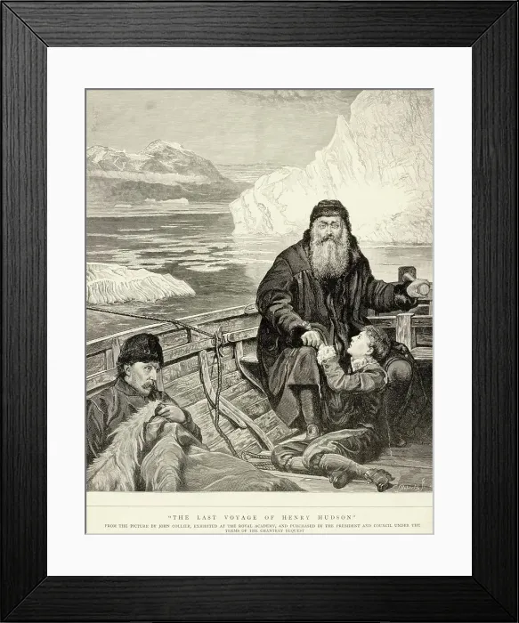 Framed Print : Engraving After The Last Voyage of Henry Hudson by John Collier