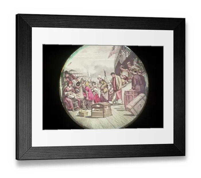 Framed Print : Illustration of Emigrants Disembarking at Ellis Island Framed Print : Illustration of Emigrants Disembarking at Ellis Island