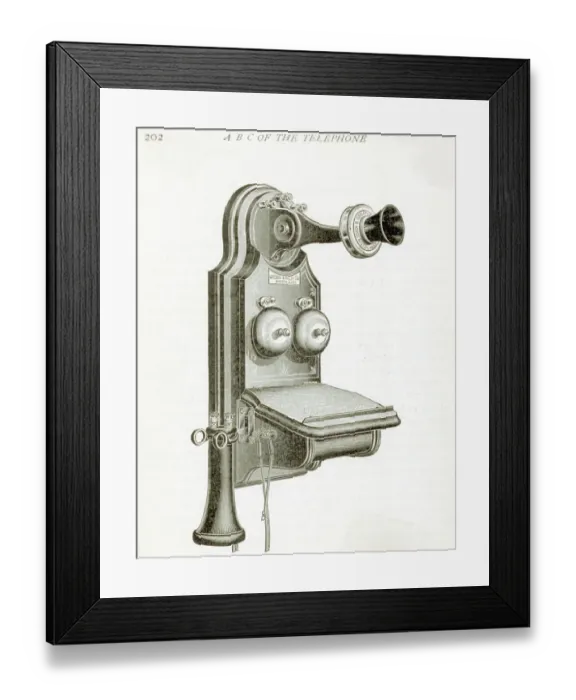 Framed Print : Illustration Of An Old Wall Telephone Framed Print : Illustration Of An Old Wall Telephone