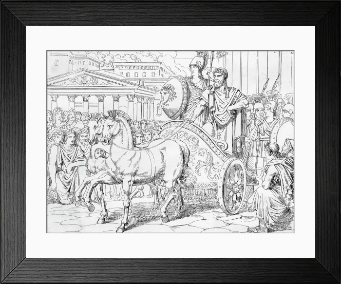 Framed Print : Illus.;Peisistratus Riding W / Athena Framed Print : Illus.;Peisistratus Riding W / Athena
